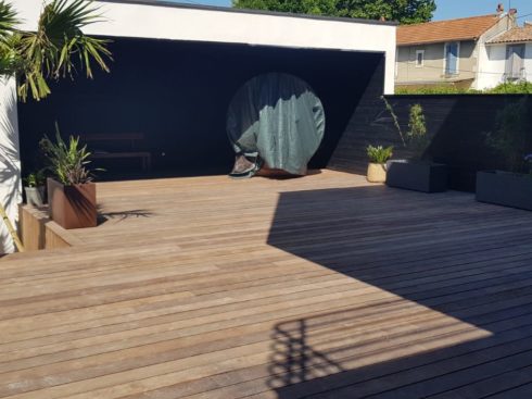 Construction maison ossature bois en Avignon - Menuiseries alu, terrasses bois