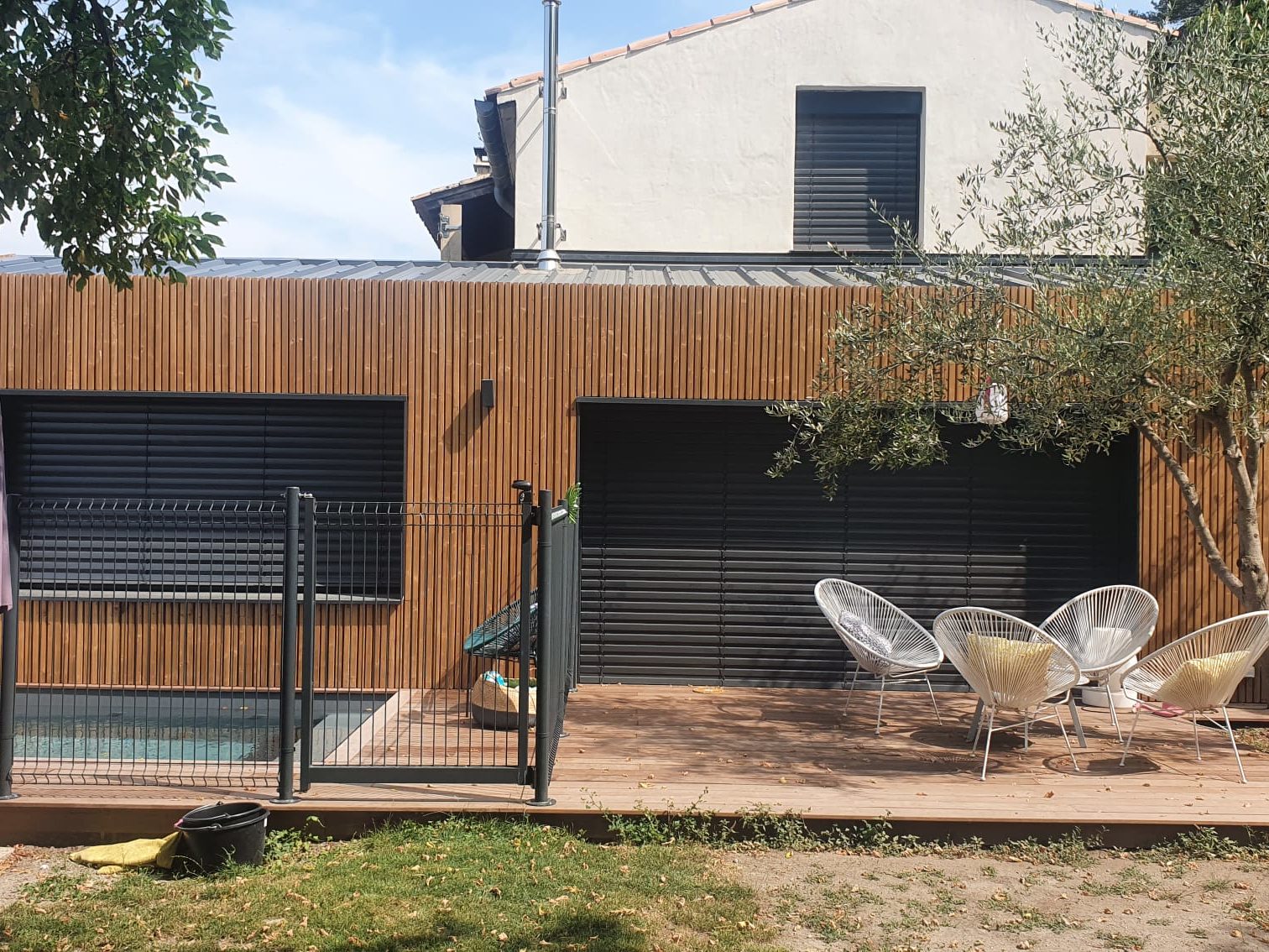 Construction ossature bois, extension et surélévation dans le Gard